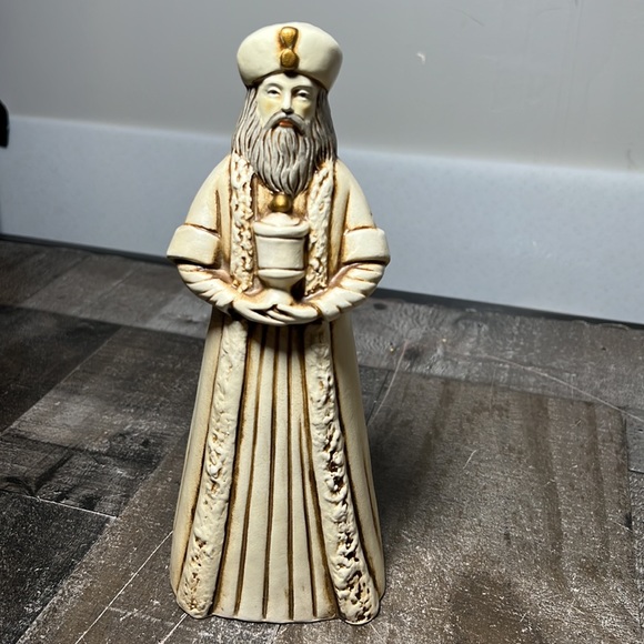 Vintage Japan Hand Made Wise Men 3 Pc Figurine Set Nativity White Gold 1960s - Picture 6 of 9